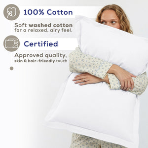 American Soft Linen 100% Washed Cotton Percale Duvet Cover Set – Soft Breathable Bedding Set with Pillow Shams