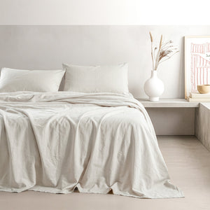 American Soft Linen 100% Washed Cotton Percale Sheet Set – Soft Breathable Bedding with Pillowcases