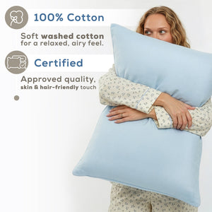 American Soft Linen 100% Washed Cotton Percale Sheet Set – Soft Breathable Bedding with Pillowcases
