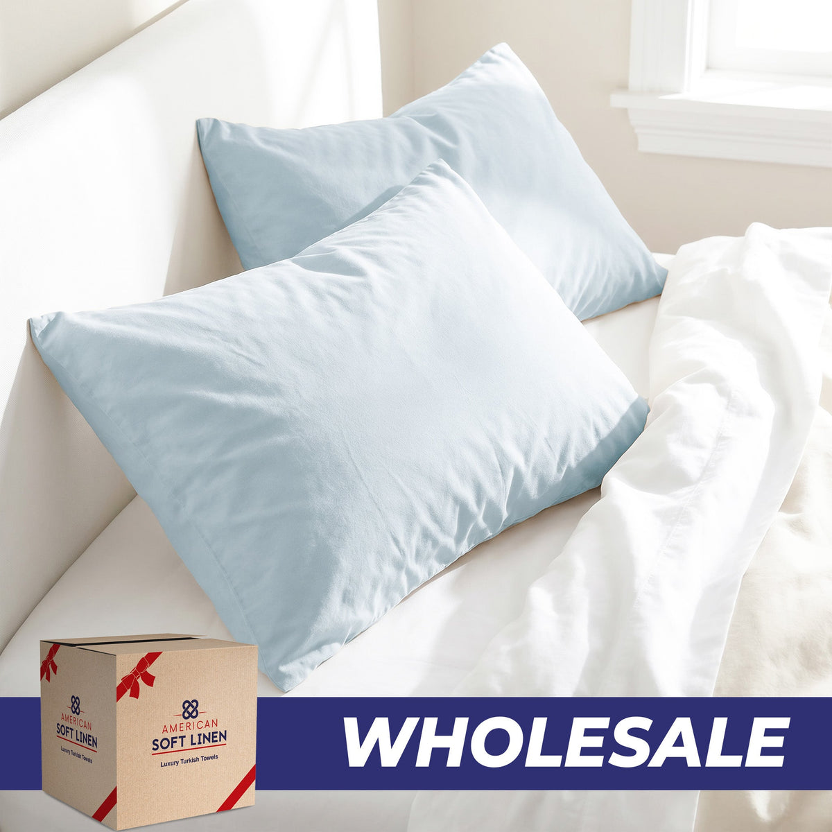 American Soft Linen Wholesale Pillowcases – Bulk Hotel Pillow Covers for Hospitality
