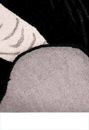 Animal Black Panda Hand Tufted 3x5 Wool Area Rug