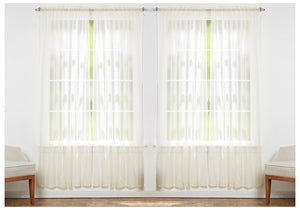 J&V Textiles 4-Pack Value: Solid Sheer Window Curtain Panels
