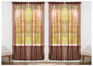 J&V Textiles 4-Pack Value: Solid Sheer Window Curtain Panels