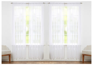 J&V Textiles 4-Pack Value: Solid Sheer Window Curtain Panels