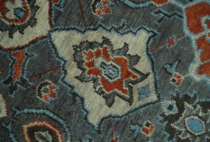 Antique look Gray And Rust Hand knotted Traditional Oushak Multi Size Area Rug