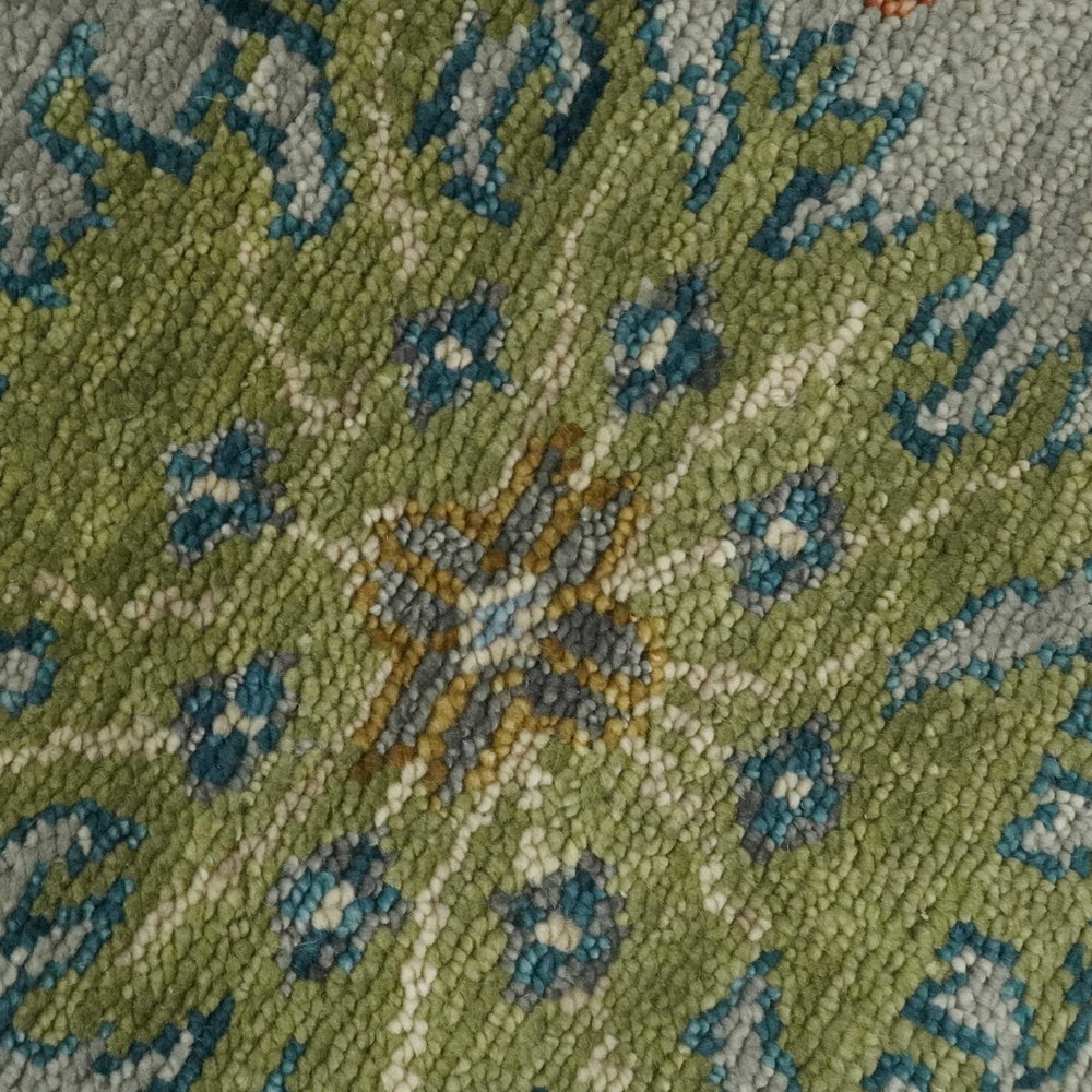 Antique Hand Knotted Gray, Beige and Blue Traditional Oushak Vintage Style Multi Size Wool area Rug