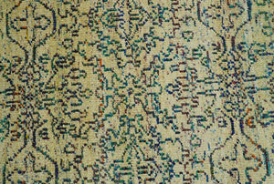 8x10 Hand Knotted Beige and Blue Persian made of Recycled Silk Area Rug