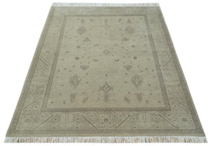 Antique 8x10 Hand Knotted Beige Traditional Vintage Persian Wool Rug