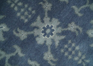 Antique 8x10 Hand Knotted Blue and Gray Traditional Persian Style Wool Rug