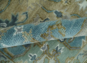 Antique Olive And Blue Traditional Heriz Multi Size Wool Area Rug