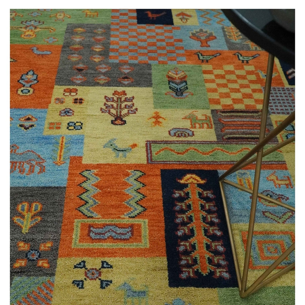 Antique Design Tribal Multi Color Hand knotted Traditional 8x10 Wool Area Rug