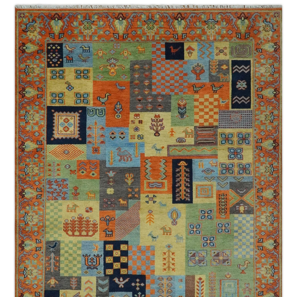 Antique Design Tribal Multi Color Hand knotted Traditional 8x10 Wool Area Rug