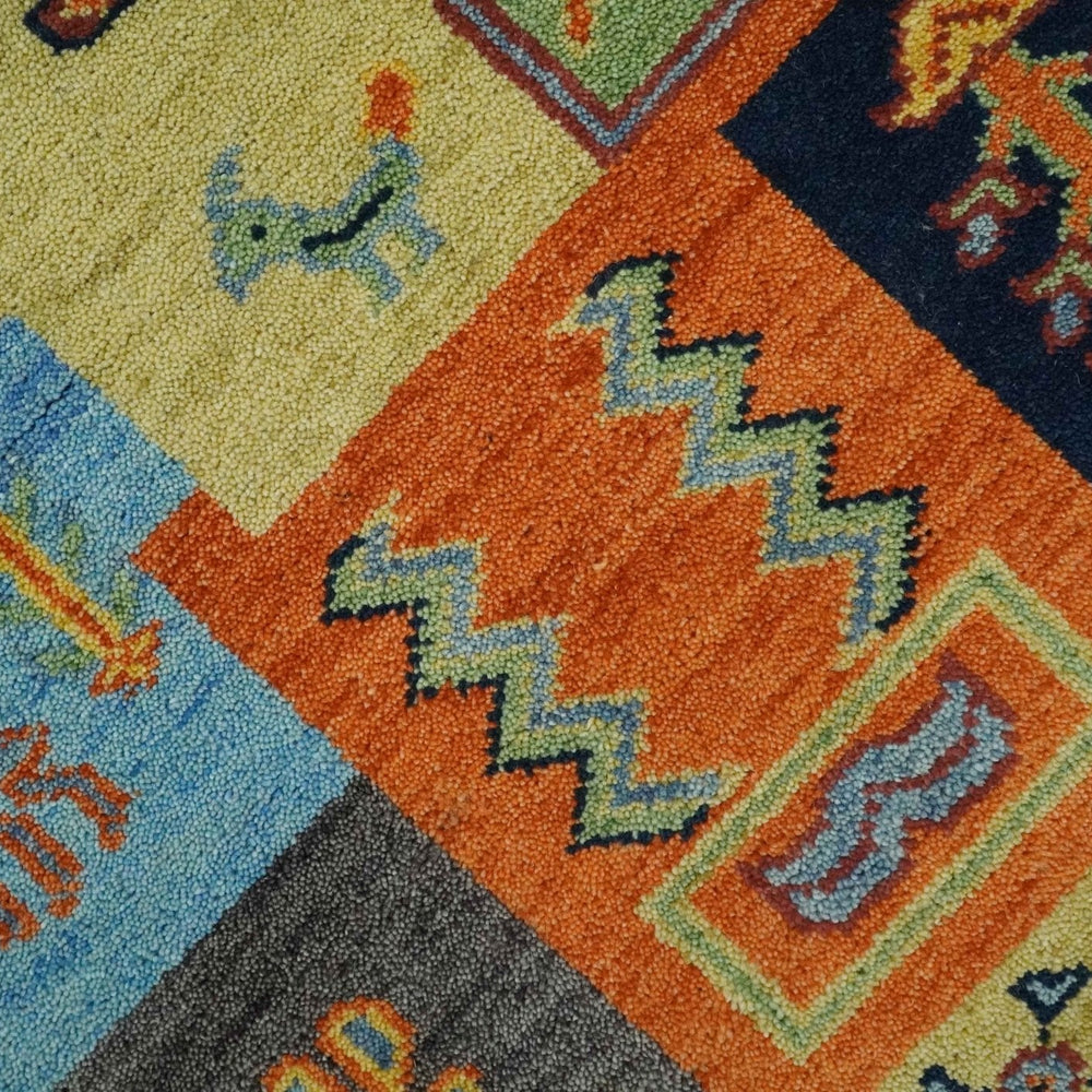 Antique Design Tribal Multi Color Hand knotted Traditional 8x10 Wool Area Rug