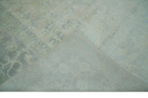 Antique Finish Silver, Gray and Charcoal Hand Knotted Oriental Oushak 8x10 wool Area Rug
