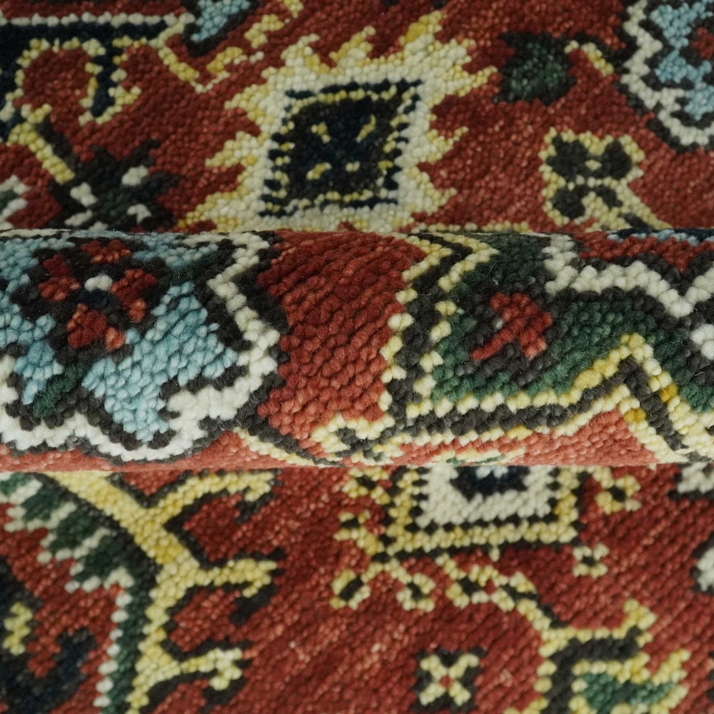 Antique Hand Knotted Rust and Black Traditional Persian Custom Made Wool Area Rug