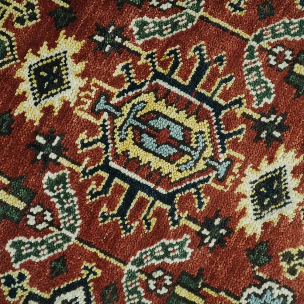 Antique Hand Knotted Rust and Black Traditional Persian Custom Made Wool Area Rug