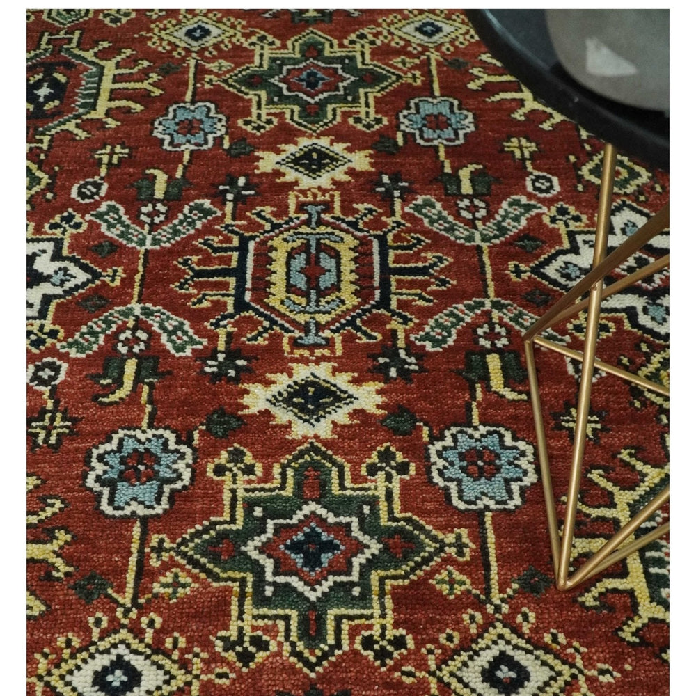 Antique Hand Knotted Rust and Black Traditional Persian Custom Made Wool Area Rug