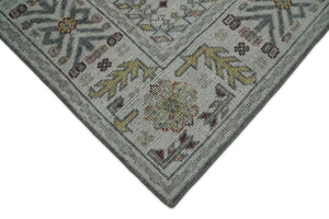 Distressed Traditional Turkish Hand Knotted Gray Custom Made wool Area Rug