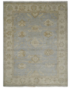Antique look Gray, Beige and Olive Hand knotted Traditional Oushak 9x12 wool Area Rug
