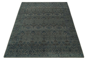 Antique look Gray, Taupe and Gray 8x10 Traditional Design wool Rug