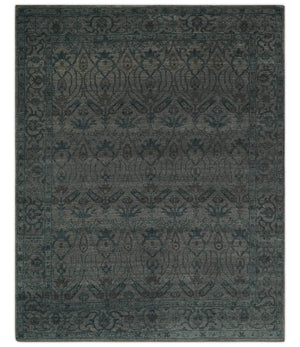 Antique look Gray, Taupe and Gray 8x10 Traditional Design wool Rug