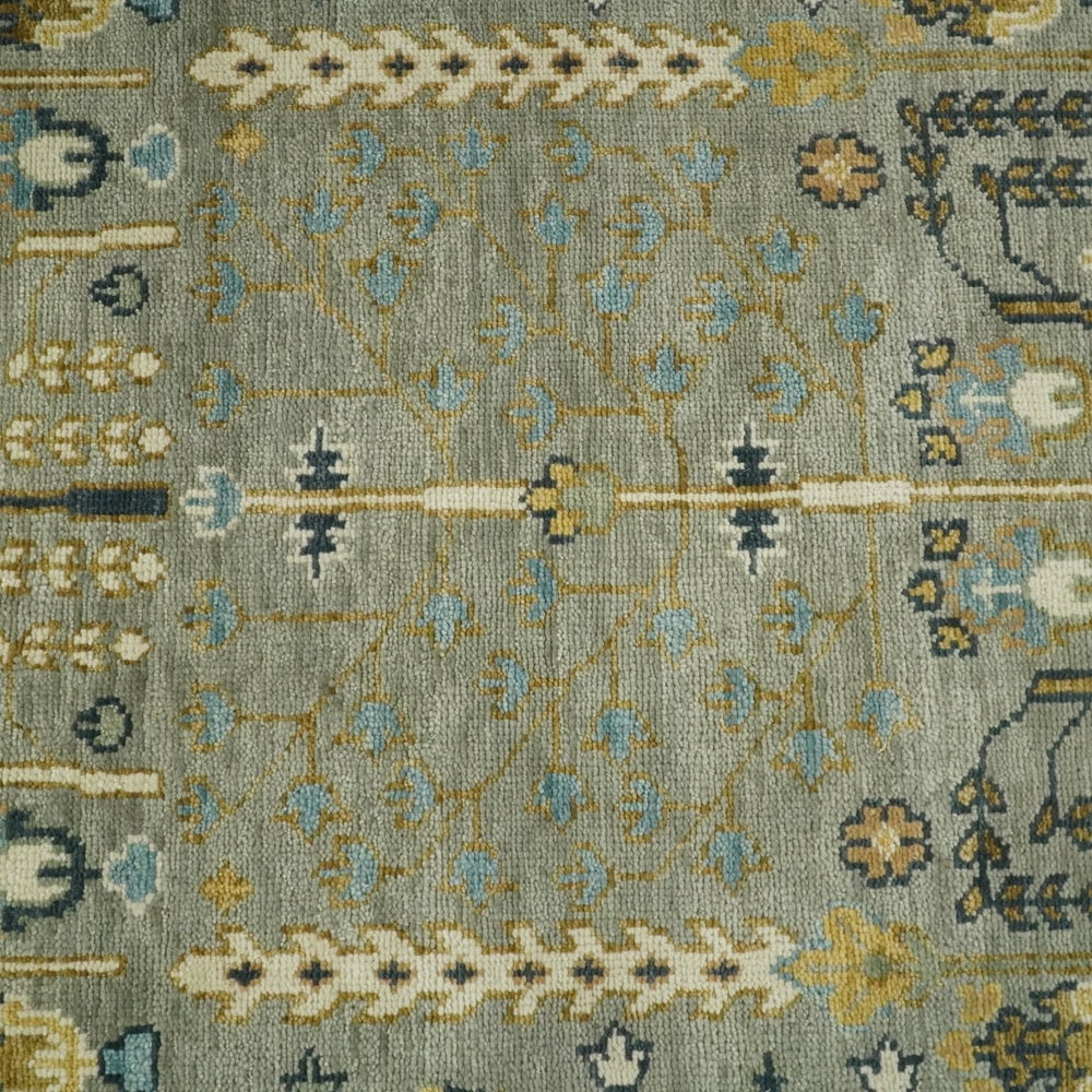 Antique Silver and Gold Hand Knotted Traditional Vintage Style Multi size Wool Area Rug