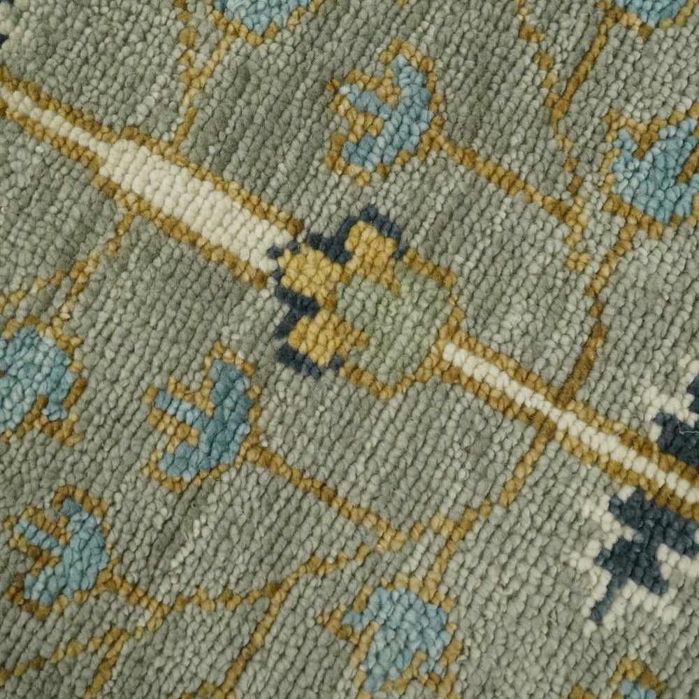 Antique Silver and Gold Hand Knotted Traditional Vintage Style Multi size Wool Area Rug