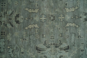 Antique Oushak Silver and Charcoal Multi size Wool Area Rug