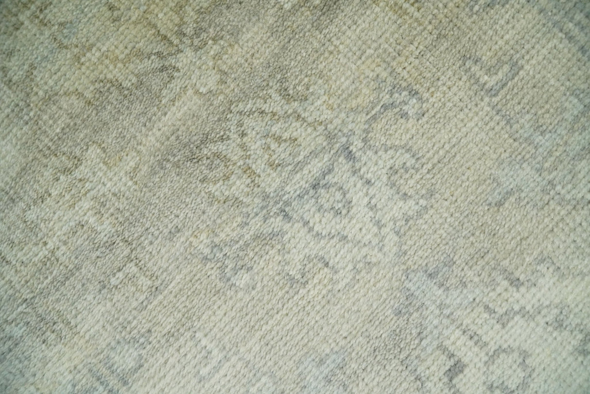 Antique Persian 2x3 Beige and Gray Hand Knotted  Wool Area Rug