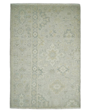 Antique Persian 2x3 Beige and Gray Hand Knotted Wool Area Rug