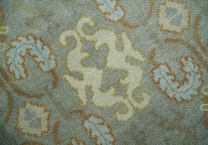Antique Persian 8x10 Hand Knotted Gray and Beige Traditional Persian Wool Rug
