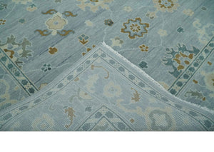 Antique Silver Multi Size Hand Knotted Turkish Style Oushak Traditional Area Rug, Living Room Rug
