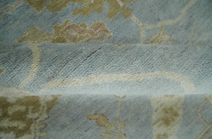 Antique style Gray and Beige Hand knotted Traditional Oushak wool Area Rug