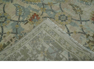 Antique Style Beige, Green and Gray Hand Knotted Traditional Oriental 8x10 wool area Rug