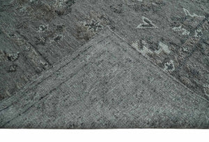Antique Style Charcoal and Ivory Hand knotted 8.6x9.10 Oushak Design wool area rug