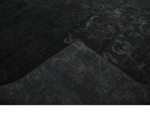 Antique Style Charcoal, Gray and Silver 8x10 Hand knotted wool Area Rug
