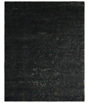 Antique Style Charcoal, Gray and Silver 8x10 Hand knotted wool Area Rug