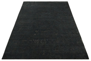 Antique Style Charcoal, Gray and Silver 8x10 Hand knotted wool Area Rug
