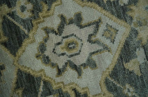 Antique style Gray, Ivory and Olive Hand knotted Traditional Oushak 9x12 wool Area Rug