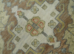 Antique Style Green, Ivory and Beige Hand knotted 9x12 wool Area Rug