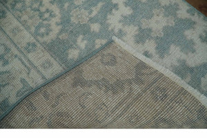 Antique Style Ivory and Gray Hand Knotted Traditional Oushak 2x4 wool Bedside Rug