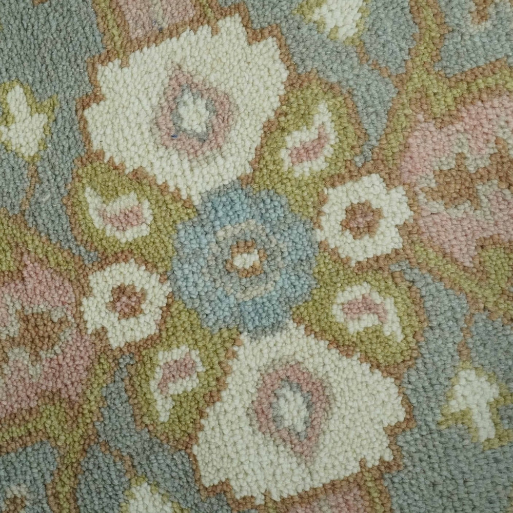 Antique Style Traditional Heriz Gray, Ivory, Peach and Olive Hand Knotted Multi Size wool Area Rug