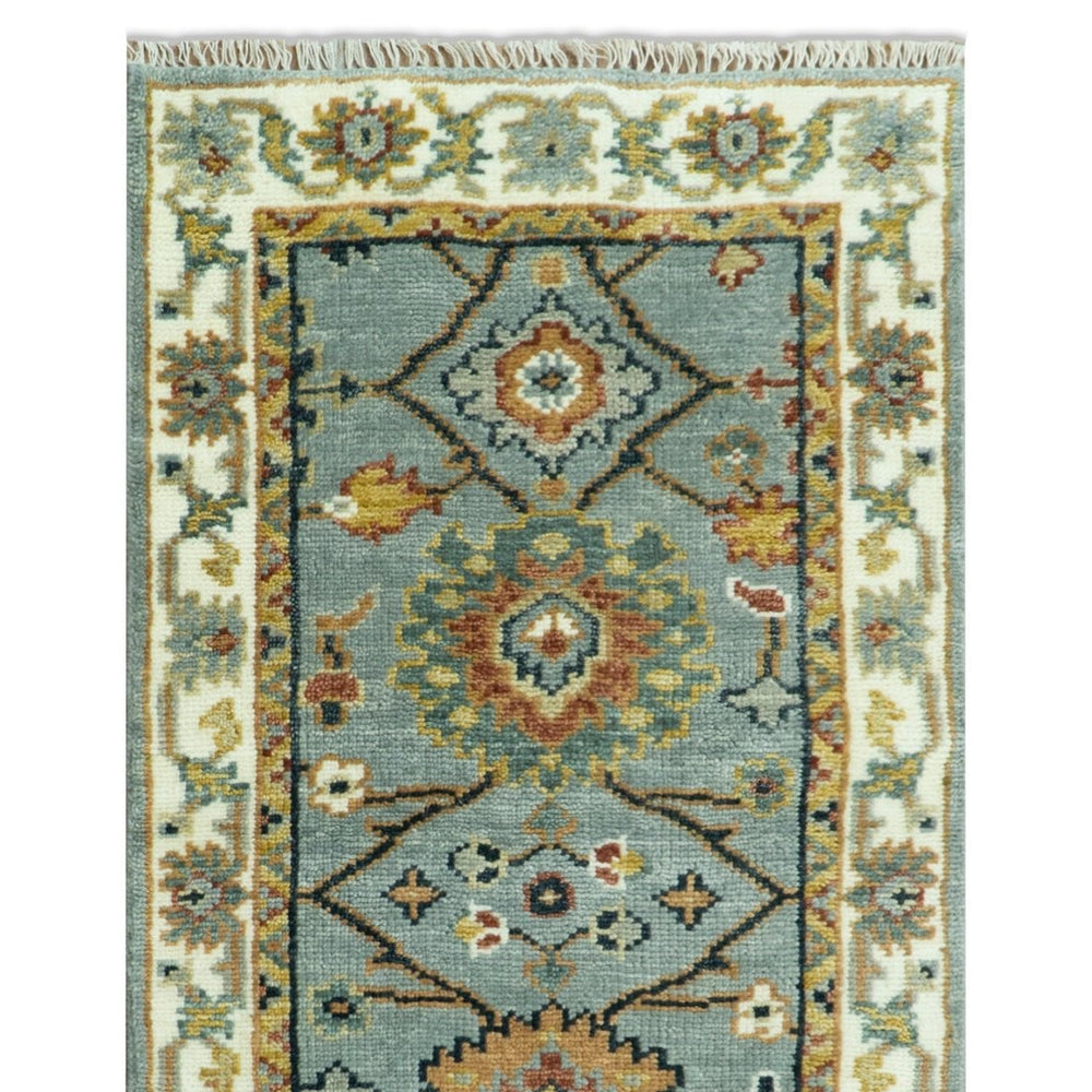 Antique Traditional Gray and Ivory Vintage Style Custom Made wool Area Rug
