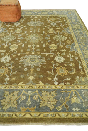 Antique Traditional Persian  8x10 Hand Knotted Brown and Gray Wool Rug