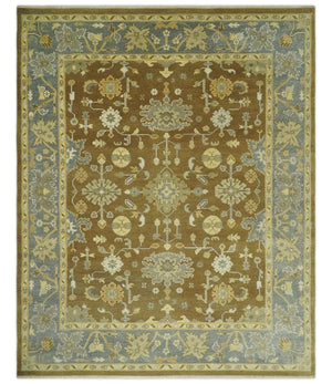Antique Traditional Persian  8x10 Hand Knotted Brown and Gray Wool Rug