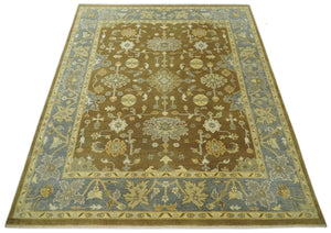 Antique Traditional Persian  8x10 Hand Knotted Brown and Gray Wool Rug