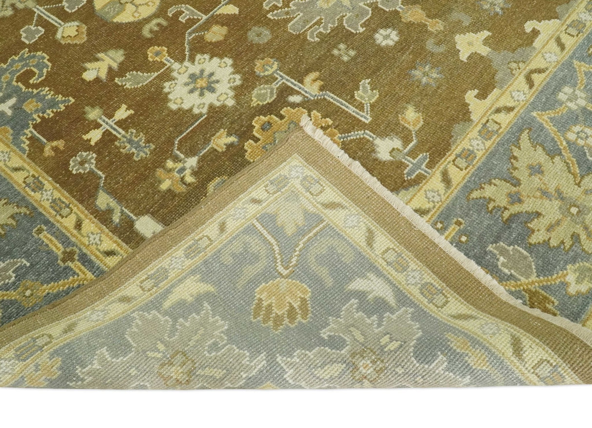 Antique Traditional Persian  8x10 Hand Knotted Brown and Gray Wool Rug