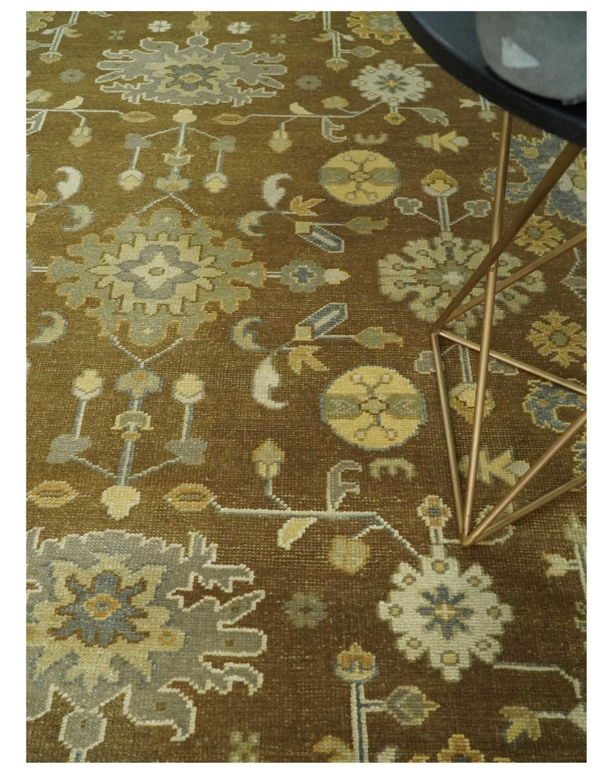 Antique Traditional Persian  8x10 Hand Knotted Brown and Gray Wool Rug