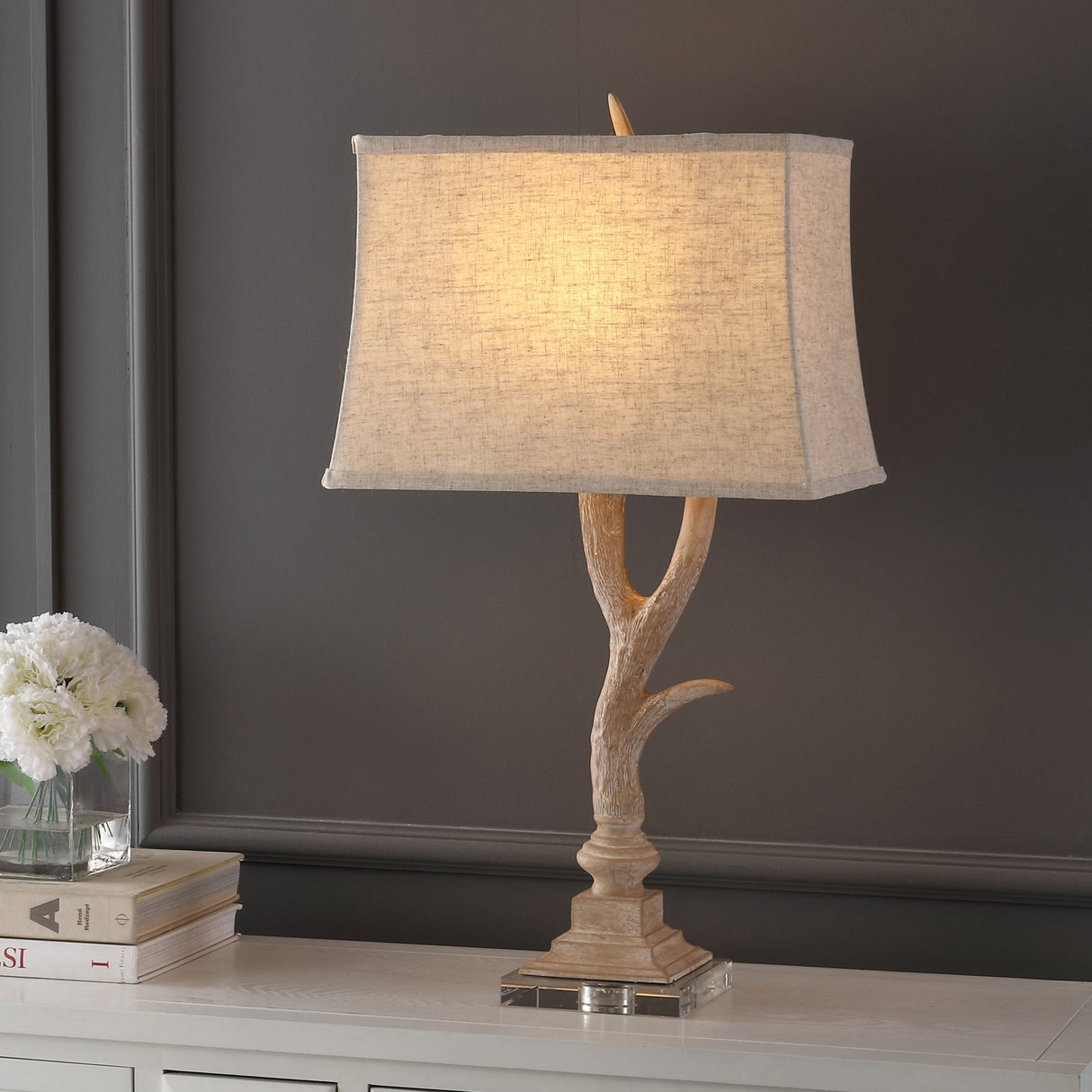 Antler rustic resin/crystal led table lamp - Tuesday Morning - Table Lamps