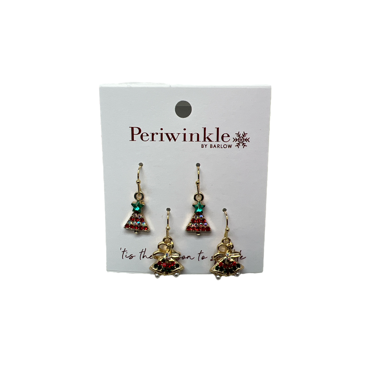 Crystal Trees and Bells Earrings